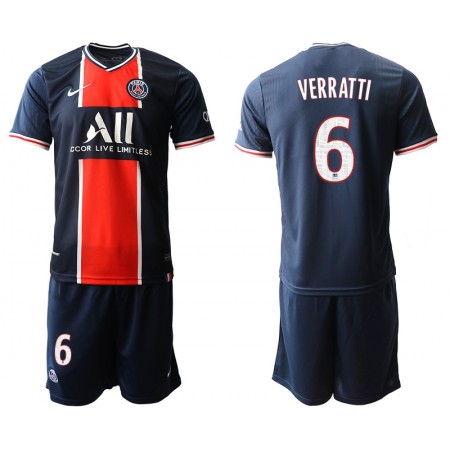 Jalkapallo Pelipaidat/Peliasut Paris Saint-Germain Marco Verratti 6 Lasten Kotipaita 2020-2021